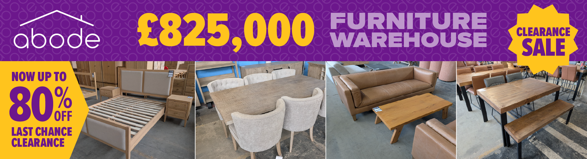 &pound;825,000 STOCK DISPOSAL SALE